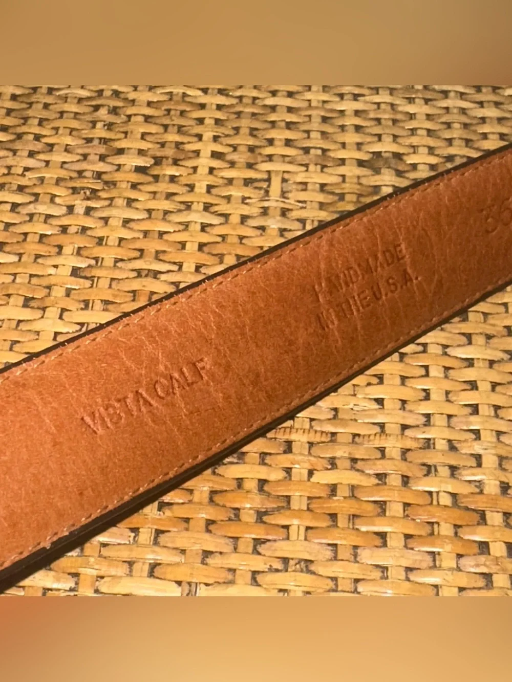 Vintage Crookhorn Vista Calf Mens Size 36 Leather Belt Brown Preppy Made In USA